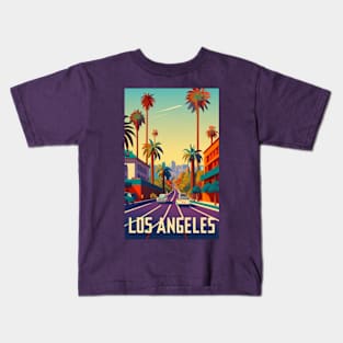 A Vintage Travel Art of Los Angeles - California - US Kids T-Shirt